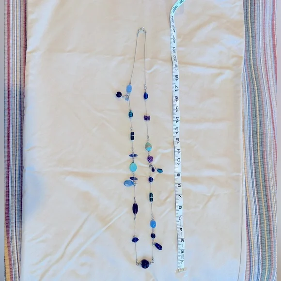 22" Lane Bryant glass bead silver tone necklace - Picture 5 of 11